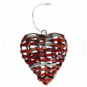 Recycled Aluminum Heart Christmas Ornament